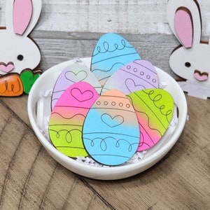 Wooden Decorative Easter Eggs, Spring Decor, Tiered Tray Accessories