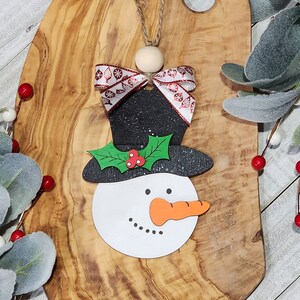 Snowman Christmas Ornamnet,Wood Christmas Tree Ornaments, Winter Decor