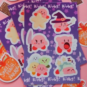 Kirby! Sticker Sheet | Sweet Peach Parade