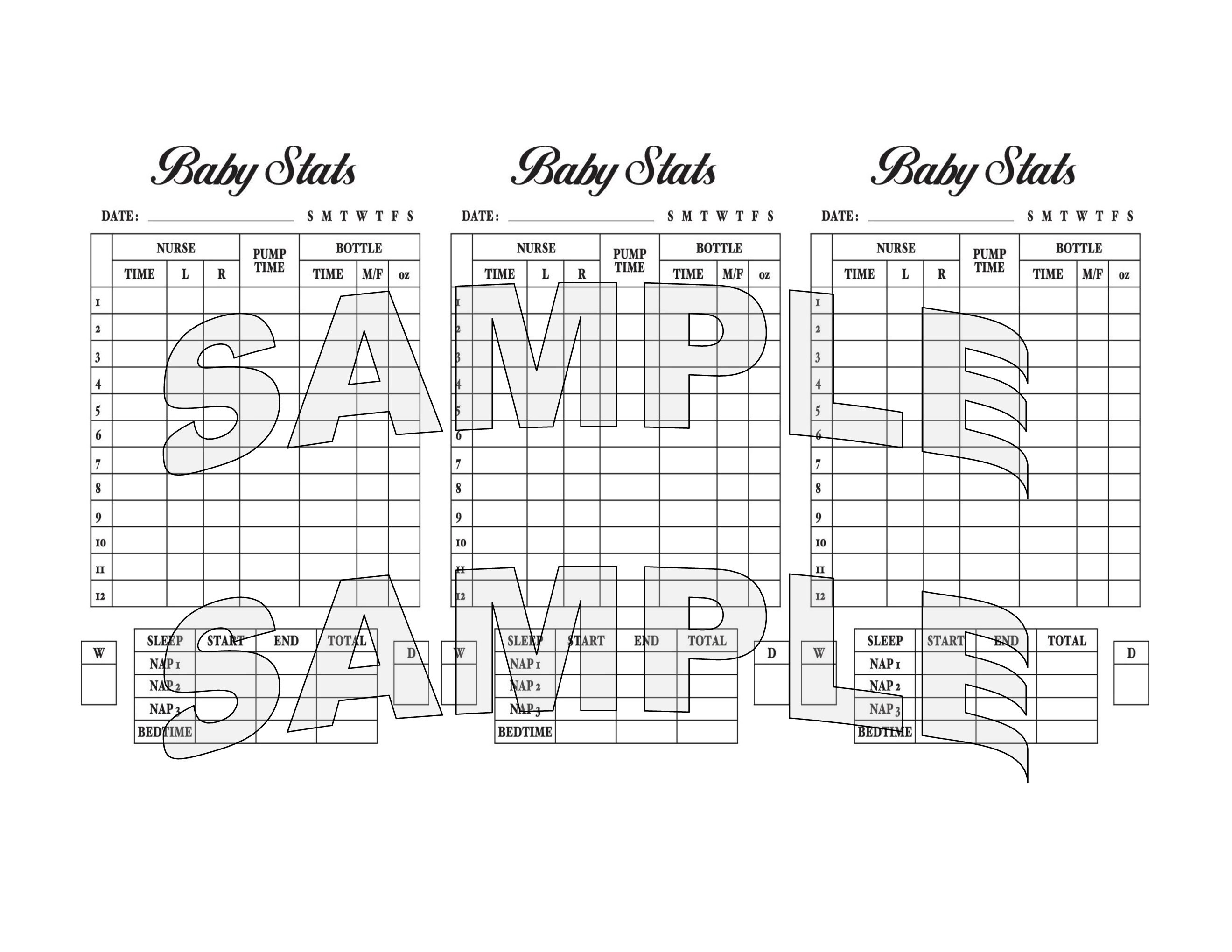 Printable Baby Schedule Tracker For The Working Mom Who Etsy