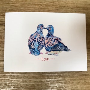 Tarjeta de saludo Turtle Doves in Love