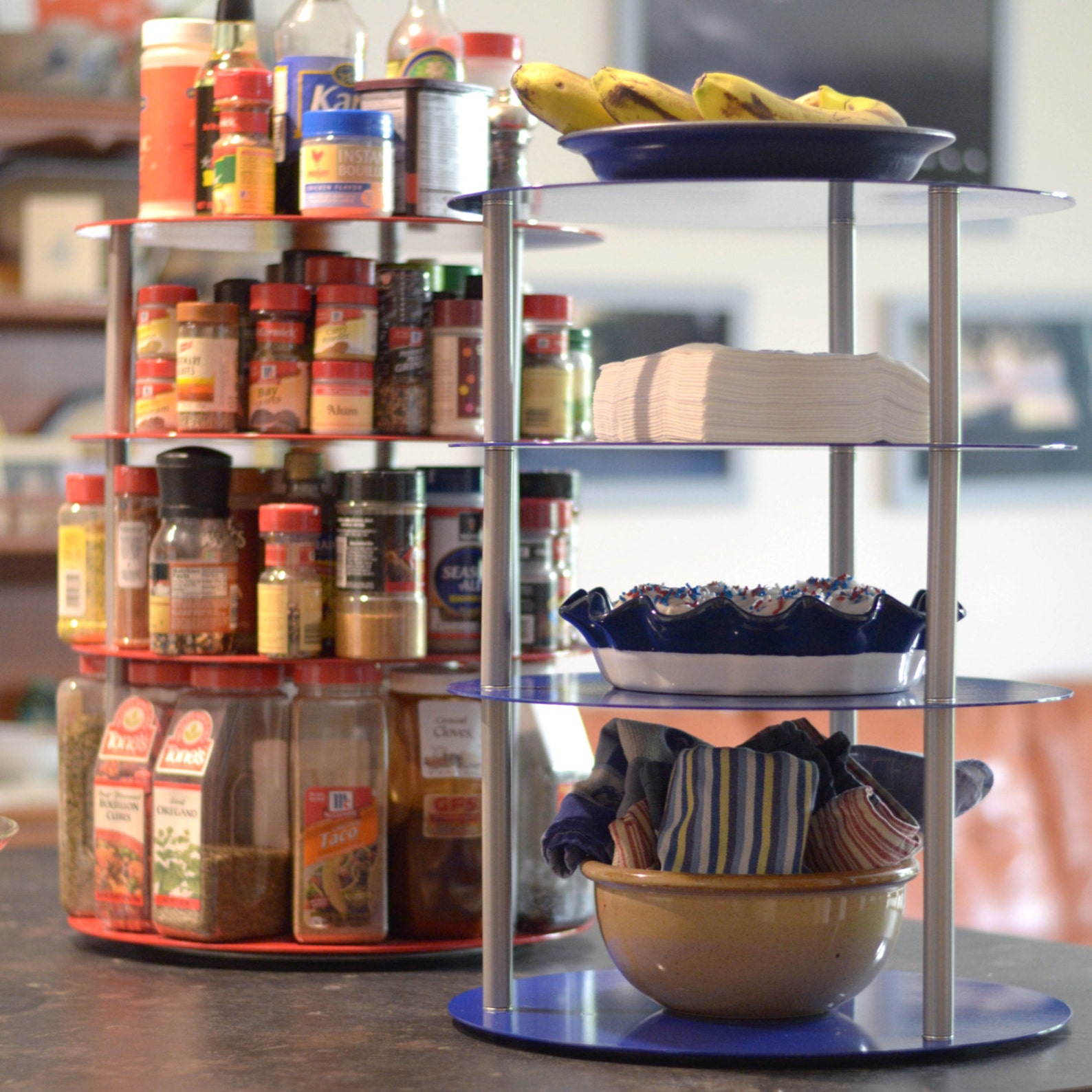 Multi Tier Red Lazy Susan 16 Diameter Professional Etsy