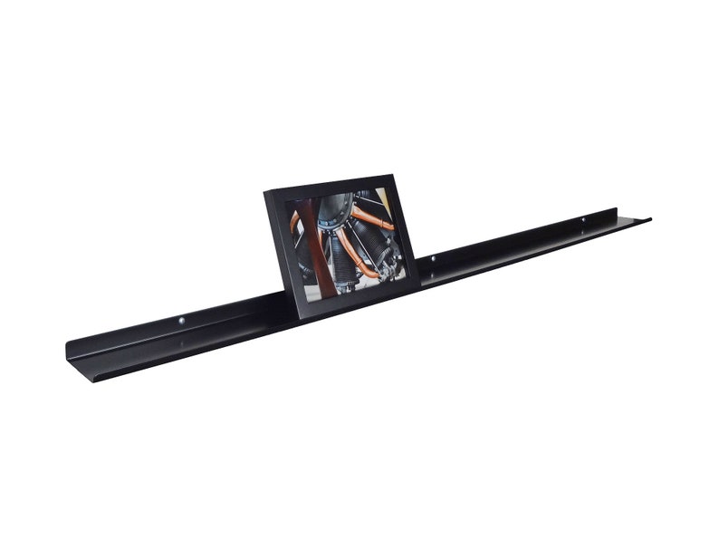 Black Minimal Metal Floating Ledge Photo Shelf Art Ledge Etsy