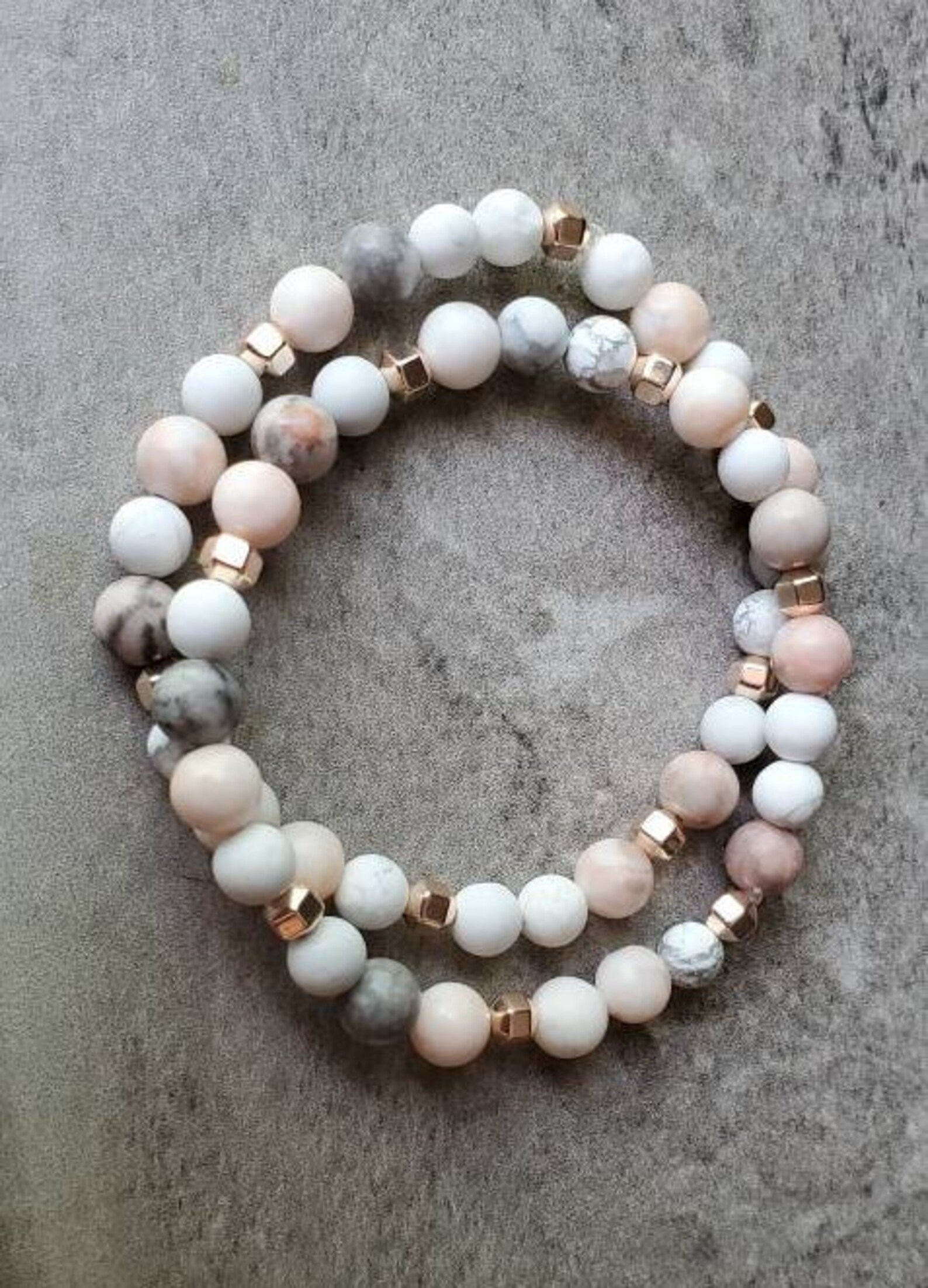 Pink Zebra Stone Bracelet Etsy