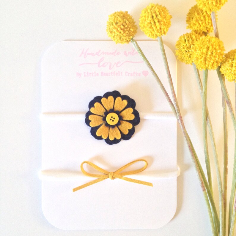 Newborn Bow School Uniform Headband Felt Flower Nylon Headband Felt Flower Headband Baby Shower Gift Baby Headband Suede Bow