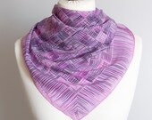 vintage Square scarf, geometric scarf, plaid scarf, silk scarf, women scarf shawl, wrap scarf 77cm 30 quot purple pink