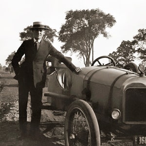 Old Photo Man With His Race Car- Digital Download