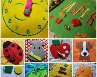 Quiet book for toddlers, age 1-4 years, customised busy book