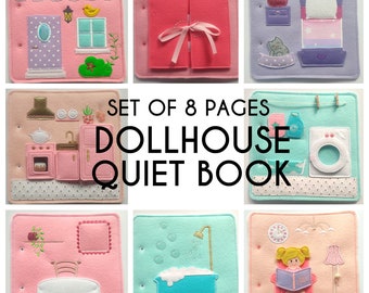 Dollhouse Quiet book, busy book, boy, girl and toddler