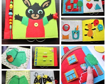 Quiet book, Bing bunny inspired, made to order