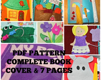 Quiet book pattern and instructions, complete book, cover and 7 activity pages #2