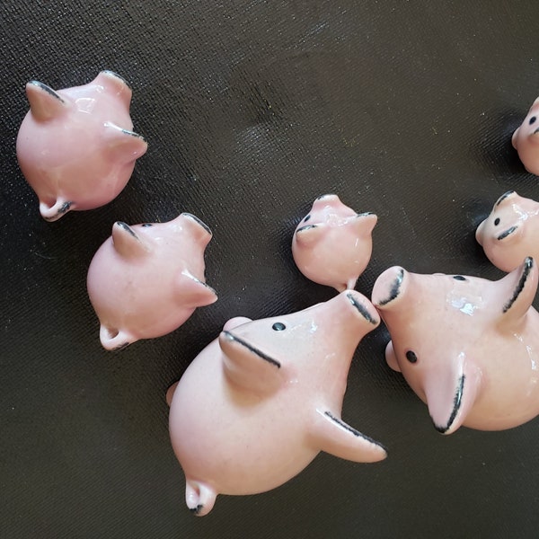 Family of  porcelain pigs