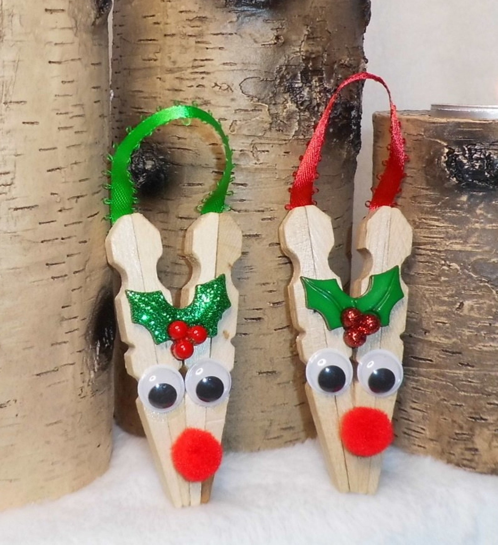 Clothes Pin, Ornament, Reindeer, Rudolph, Christmas, Vintage, Farmhouse
