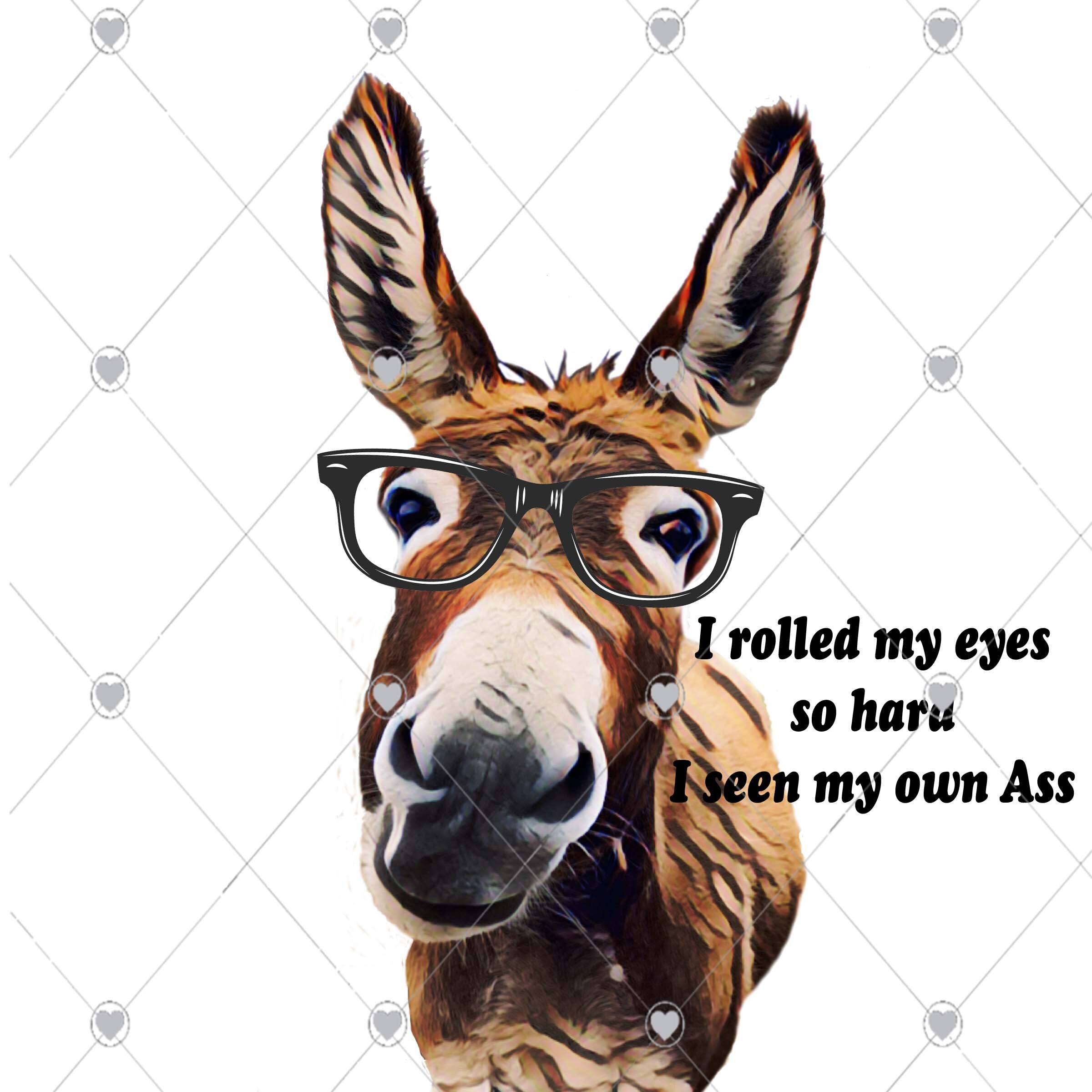 Donkey Bundle 5 Designs Sublimation White Toner PNG Files Funny