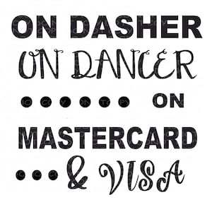 Auf Dasher On Dancer auf MasterCard und Visa PNG SVG digitale Dateien