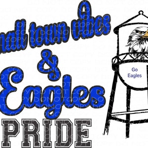 Small town vibe and Eagle Pride Football PNG sublimation design spirit designs High school mascot