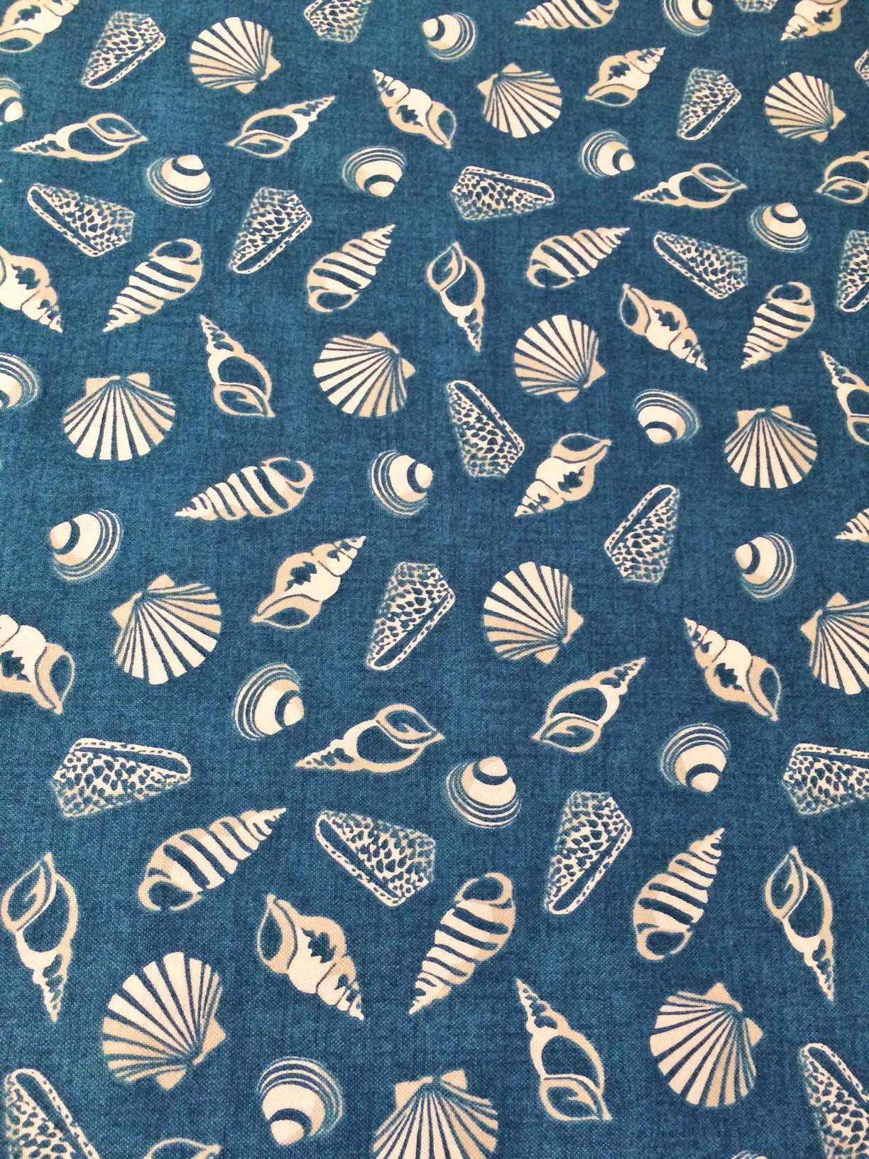 Nautical Fabric Seashell Fabric Beach Fabric Blue Fabric Etsy