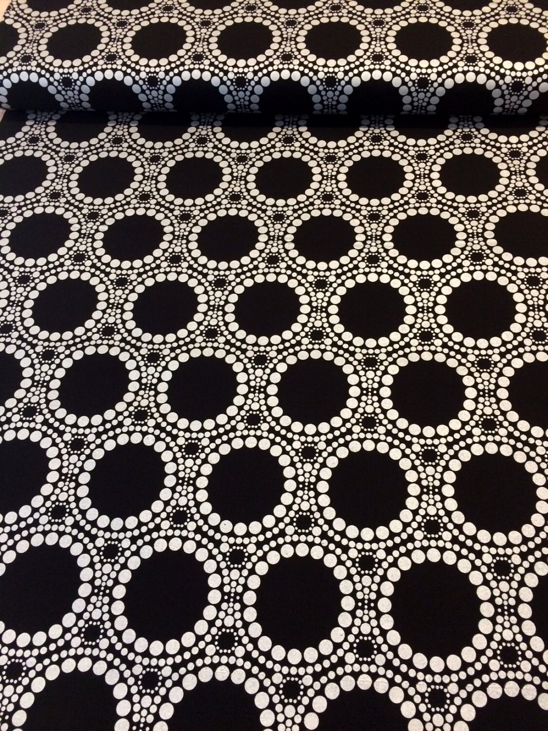 Black Fabric Quilting Fabric Fabric By The Yard Metallic Etsy