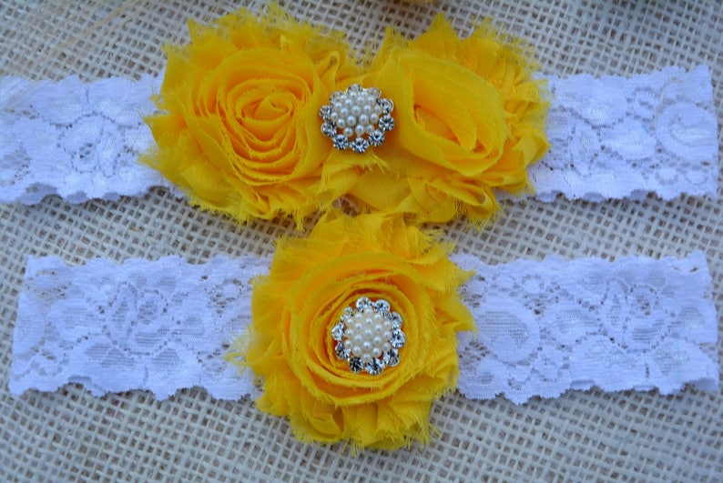 Yellow Garter Set, Yellow Garter Belt, Bridal Clothing, Garter Lace, Garter for Women, Romantic