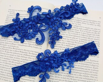 Strumpfband Hochzeit Strumpfband blau, Hochzeit, Braut Strumpfband blau, königsblau Strumpfband, Set, etwas blaues, handgemachte Strumpfband, blaue Strumpfband Spitze Strumpfband