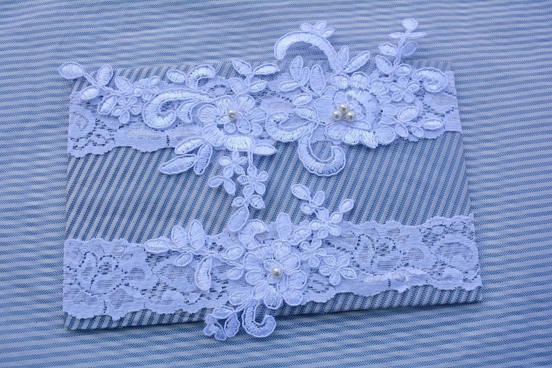 White Wedding Garter, Lace Garter Set, Bridal Garter White, Toss Garter