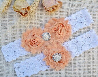 Wedding Garter Peach, Lace Garter Peach Wedding Belt, Gift For Bride, Lace Garter Set, Garter Keepsake, Bridal Gift Peach, Blush Pink Garter