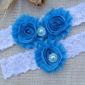 Garter Blue Wedding, Garter Set, Blue Bridal Clothing, Somethig Blue, Garter For Bridal, Garter For Brides, Lace Garter Blue, Keep Garters image 1