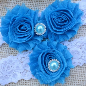 Garter Blue Wedding, Garter Set, Blue Bridal Clothing, Somethig Blue, Garter For Bridal, Garter For Brides, Lace Garter Blue, Keep Garters image 2