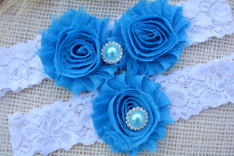 Garter Blue Wedding, Garter Set, Blue Bridal Clothing, Somethig Blue, Garter For Bridal, Garter For Brides, Lace Garter Blue, Keep Garters image 2