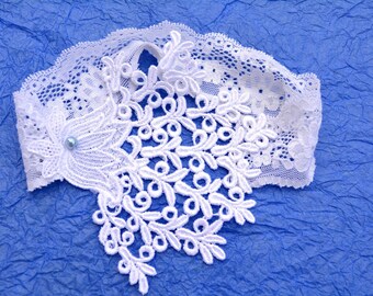 White Wedding Bridesmaid Flower Lace Applique  Bridal Leaf Garter Set Wedding Garter Belt Toss Keepsake For Wedding White Set Of Lace Garter