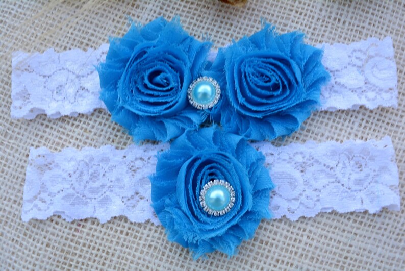 Garter Blue Wedding, Garter Set, Blue Bridal Clothing, Somethig Blue, Garter For Bridal, Garter For Brides, Lace Garter Blue, Keep Garters image 3