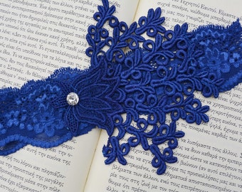 Royal Blue Garter Wedding Something Blue Garter Set, Blue Bridal  Lace Garter Set, Wedding Garter Royal Blue Set, Prom Gift Lace Garter Navy