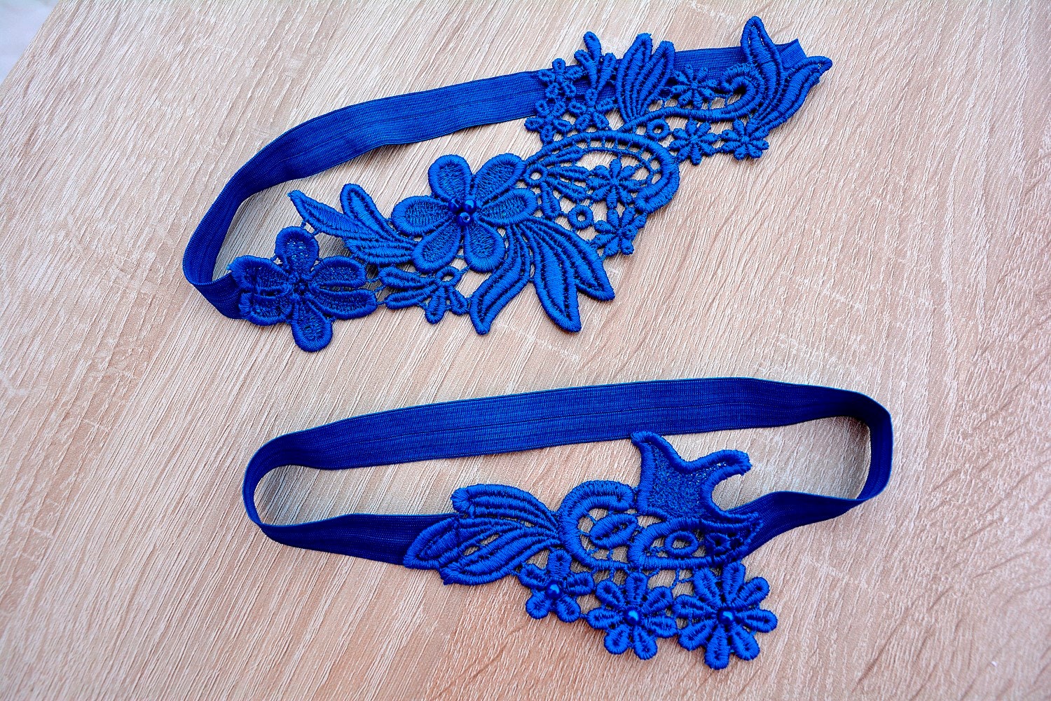 Wedding Garter Set Royal Blue Brides Garter Belt Bridal Etsy