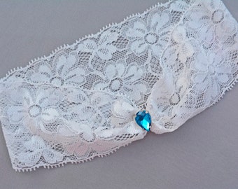 Strumpfband Ivory Ivory & Capri Blau Strass für Bräute, Strass Accessoires, Strumpfband Hochzeit Geschenk Blau Strumpfband