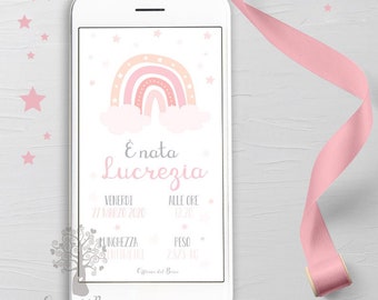 Biglietto Neonato Etsy