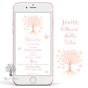 Invito Albero della VITA, invito festa, Invito cresima, prima comunione, cerimonia, compleanno, whatsapp, invito cerimonia, bambina bambino