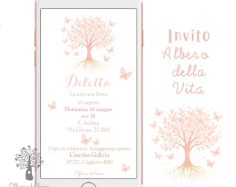 Tree of LIFE invitation, party invitation, confirmation invitation, first communion, ceremony, birthday, whatsapp, ceremony invitation, baby girl, baby boy
