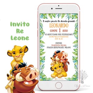 Invito DIGITALE  SIMBA invito festa whatsapp personalizzabile  invito festa party kit, Battesimo, compleanno, comunione, cresima, re leone