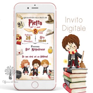 Invito  Digitale HARRY POTTER per una festa magica, compleanno bambino e bambina, 6 anno, 7 anni, 8 anni, 9 anni