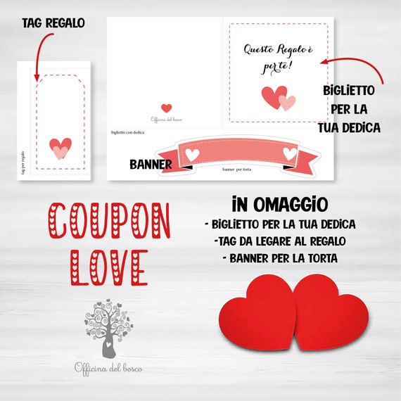 Love Coupon , da STAMPARE 12 coupon pronti, 6 da compilare, buoni romantici  anniversario di matrimonio, Idea Regalo di San Valentino, Natale -   Italia