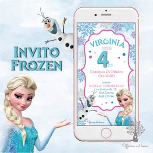 Invito Digitale FROZEN invito festa, 1 anno, 2 anni, 3 anni, 4 anni e 5 anni, 6 anni Battesimo, compleanno, comunione, cresima bambina