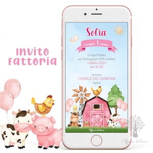 Invito FATTORIA festa personalizzabile  invito festa party kit, Battesimo, compleanno, 1 anno, 2 anni