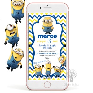 Invito digitale MINIONS invito festa, 2 anni, 3 anni, 4 anni e 5 anni, 6 anni, 7 anni compleanno, comunione, cresima bambino