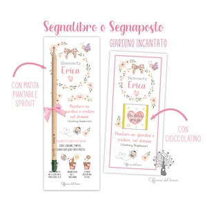 Segnalibro o Segnaposto Artigianale, semplice, con cioccolatino, matita hb o piantabile, idea regalo festa, compleanno, battesimo, cerimonie