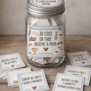 Crea il barattolo per papà, DIGITALE con 30 giochi e attività, festa del papà, compleanno, Natale, super papà, idea regalo, crea ricordi