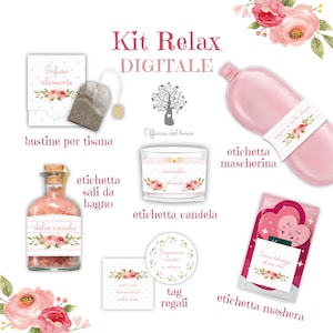 Kit Relax Dolce Coccola - PDF Stampabile Festa della Mamma, Amica, Nonna, Tisana, Regalo Fai da Te Digitale, Baby shower, addio al nubilato
