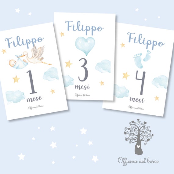 Coperta Neonato Personalizzata Con Nome - 150x100cm In Pile Per Foto Mesi/Settimane E Regali - Foto 4