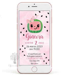 Invito digitale animali della COCOMELON invito festa whatsapp, 1 anno, 2 anni, Battesimo, compleanno, comunione, cresima
