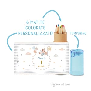 MATITE PERSONALIZZATE disegni disponibili, Battesimo, festa di compleanno 6 matite colorate, regalo bambini, colorare 3 anni, 4 anni, 5 anni