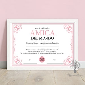 KAÏDENSÏ Idea Regalo Migliore Amica Originale - Pergamena Compilabile per  Amiche - Idee Regali Compleanno Donna Speciale : : Cancelleria e  prodotti per ufficio